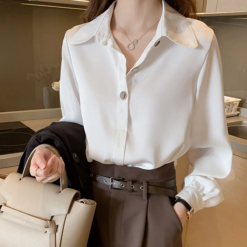 Korean Women's Shirt Chiffon Blouses for Women Long Sleeve Shirt female top White polo neck Blouse Tops Plus Size Woman Shirt OL
Korean Women's Shirt Chiffon Blouses for Women Long Sleeve Shirt female top White polo neck Blouse Tops Plus Size Woman Shirt OL