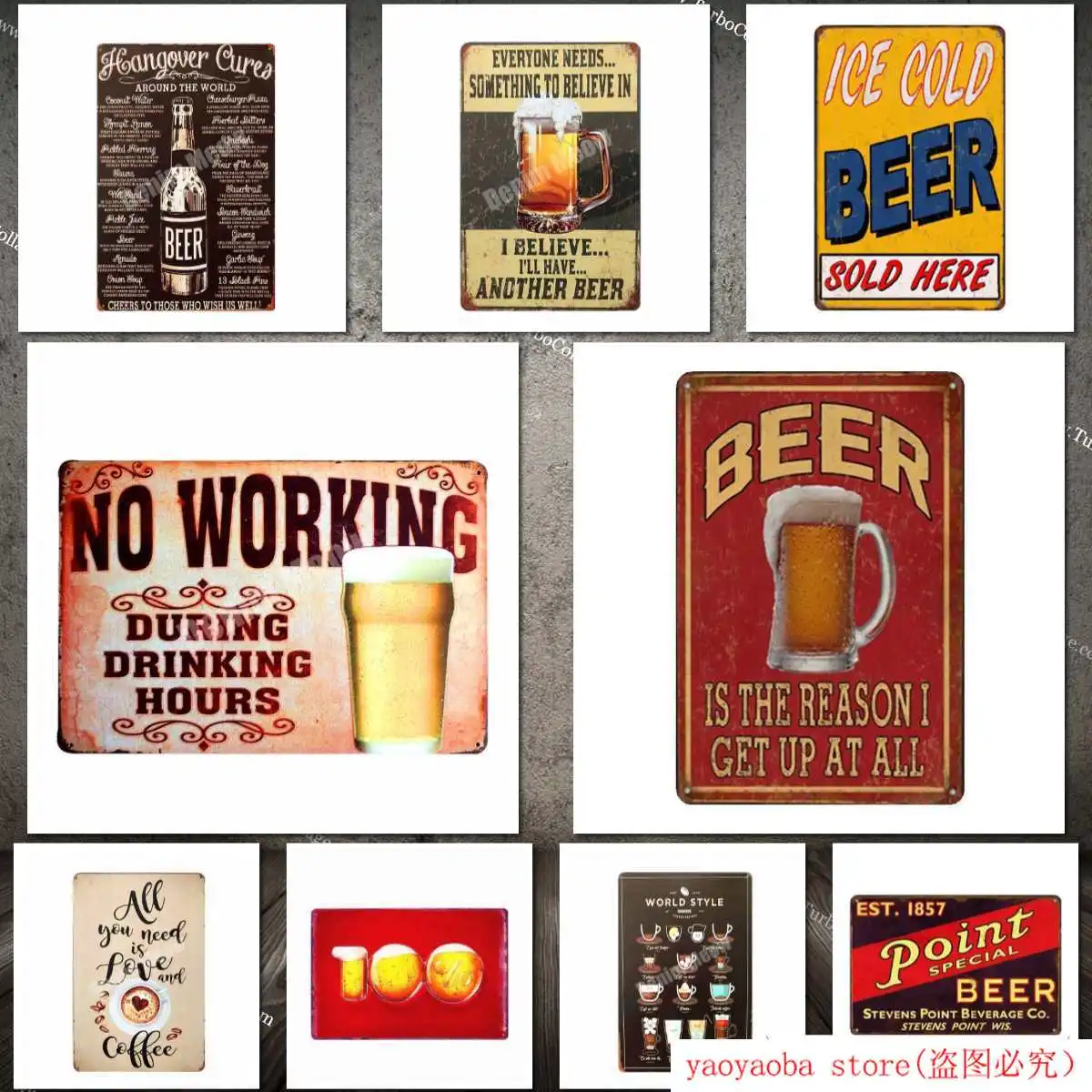 Beer Around The World Vintage Metal Tin Signs Cafe Bar Farmhouse Decorative Plates Drinking Hours Posters Wall Home Decor MN91 | Дом и сад