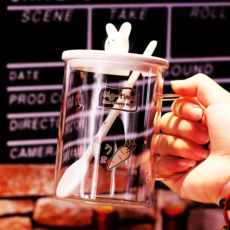 Корейская версия креативного мультяшного кролика, стеклянная Милая офисная ложка с крышкой на школьную чашку для завтрака и молока
Корейская версия креативного мультяшного кролика, стеклянная Милая офисная ложка с крышкой на школьную чашку для завтрака и молока