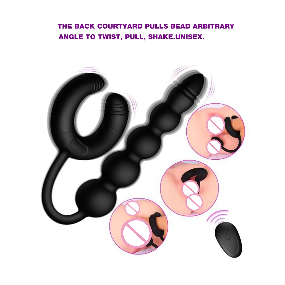 

Rechargeable Remote Control Silicone Threaded Anal Plug Butt Plug G-spot Prostate Massager Sex Toys For Woman Men Gay Anal Bead