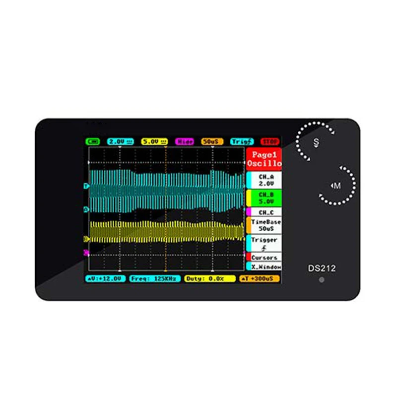 

Bandwidth 1MHz Sampling Rate 10MSa/s MINI DS212 Pocket Size LCD Digital Storage Oscilloscope Portable Nano Handheld Thumb Wheel