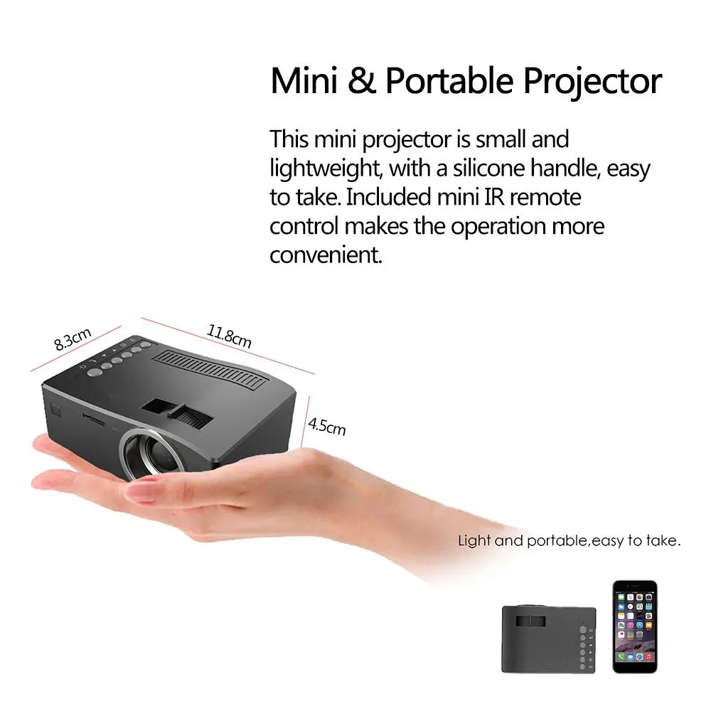 AMYGOJJ HD 1080P TFT LCD Home Mini Projector TV Multi-Media Player Theater Home Cinema Video Projector 
AMYGOJJ HD 1080P TFT LCD Home Mini Projector TV Multi-Media Player Theater Home Cinema Video Projector