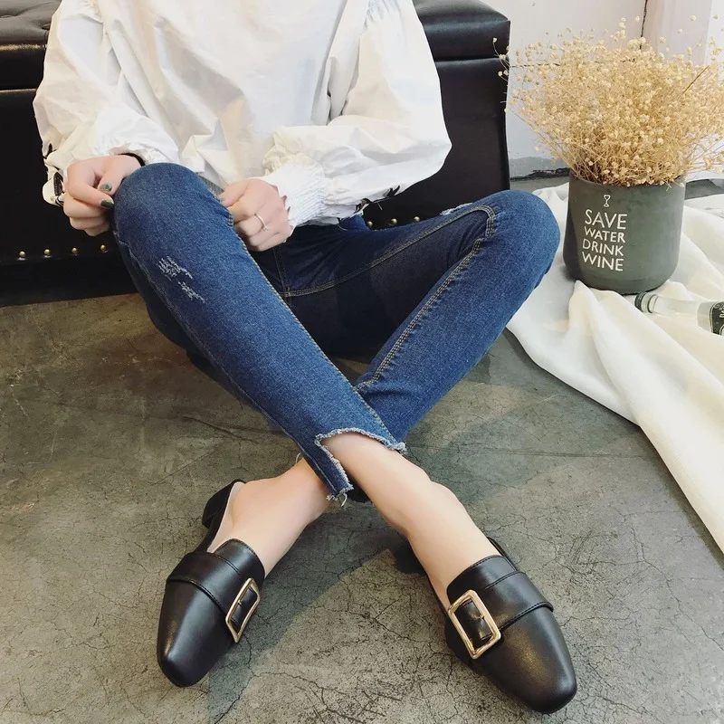 

Flat-bottomed Baotou Muller Shoes Women's Outer Wear Sandals 2021 Spring and Summer New Low-heeled Lazy Half Slippers Women