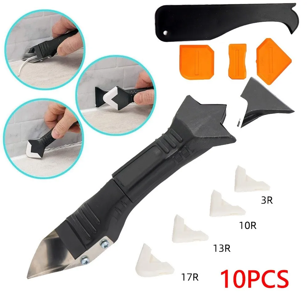 10pcs Useful 3 In 1 Multifunctional Silicone Remover Caulk Finisher Sealant Smooth Scraper Grout Kit Stainless Steel Head Tools
10pcs Useful 3 In 1 Multifunctional Silicone Remover Caulk Finisher Sealant Smooth Scraper Grout Kit Stainless Steel Head Tools