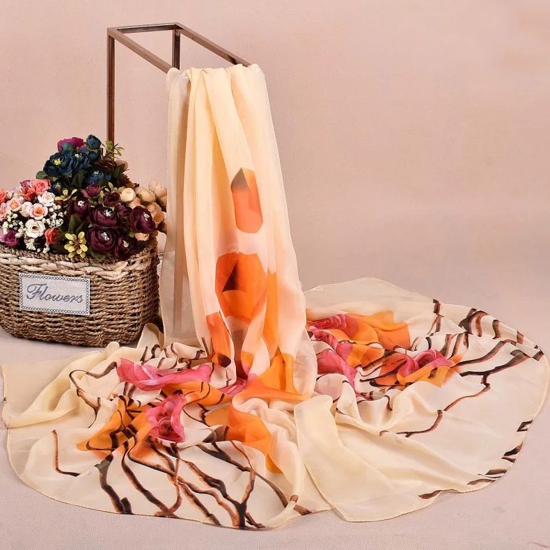 2020 NEW 180CM BIG SIZE rose flower chiffon scarf silk square hijab cool shawl ladies foulard femme Scarves hair bufanda mujer
2020 NEW 180CM BIG SIZE rose flower chiffon scarf silk square hijab cool shawl ladies foulard femme Scarves hair bufanda mujer