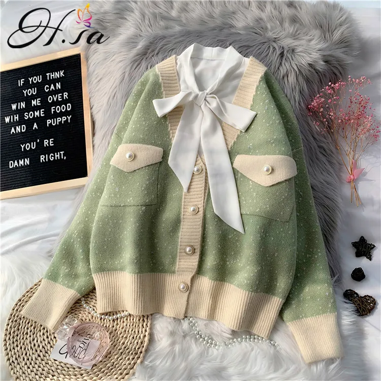 H.SA 2021 New Autumn Winter Women Sweater Cardigans Thick Warm Sweater Knit Coat Pocket Pink Knit Coat Ropa De Mujer Patchwork
H.SA 2021 New Autumn Winter Women Sweater Cardigans Thick Warm Sweater Knit Coat Pocket Pink Knit Coat Ropa De Mujer Patchwork
