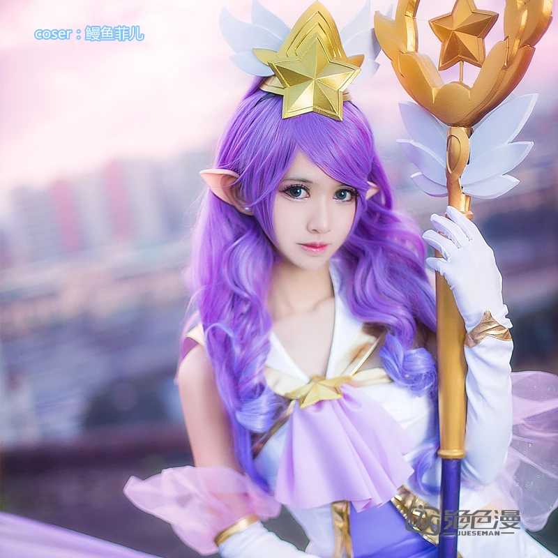 Горячая Игра LOL Janna Косплей костюмы Волшебная Девушка звезда стражи Боевая форма