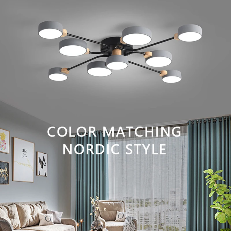Modern Led Ceiling Lights 9 Heads Living Dining Room Bedroom Restaurant Lighting Nordic Wood Fixtures Luminaire
Modern Led Ceiling Lights 9 Heads Living Dining Room Bedroom Restaurant Lighting Nordic Wood Fixtures Luminaire