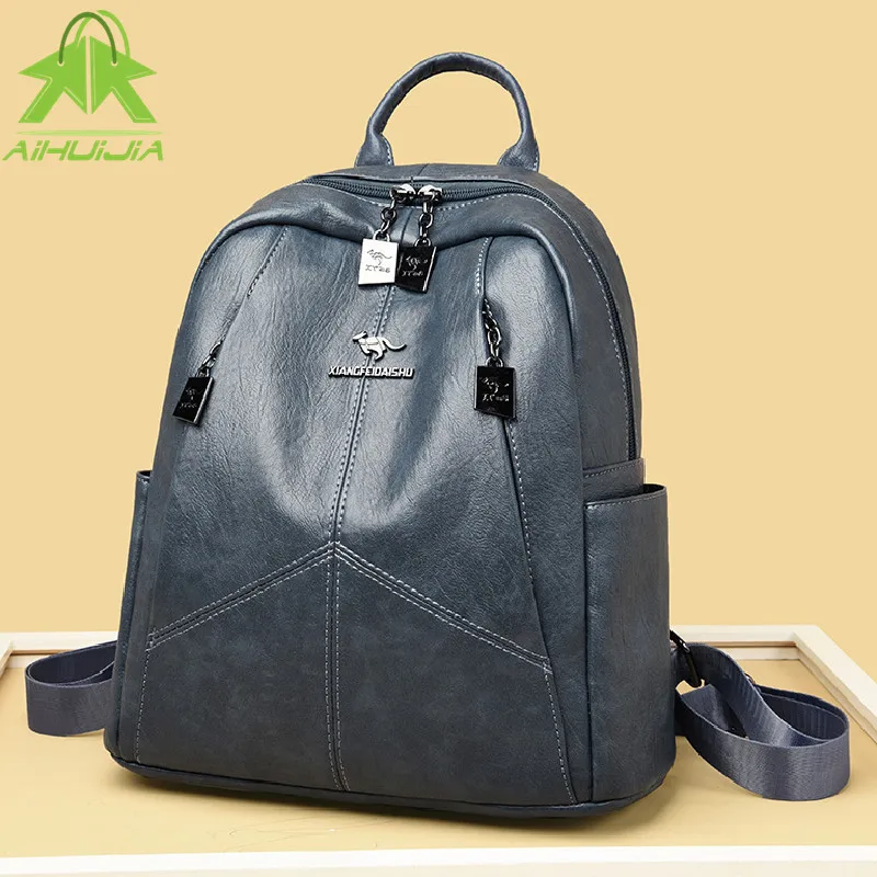 Fashion Women High Capacity Backpacks 2021 High Quality Pu Leather Vintage Backpack Girl School Bag Travel Casual Shoulder Bag 
Fashion Women High Capacity Backpacks 2021 High Quality Pu Leather Vintage Backpack Girl School Bag Travel Casual Shoulder Bag