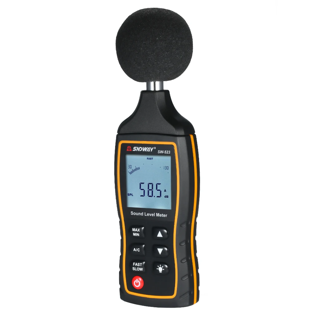 High Accuracy Sound Level Meter LCD 30-130 dB Decibel Meter Digital Sonometer Noise Meters with A and C Frequency Weighting
High Accuracy Sound Level Meter LCD 30-130 dB Decibel Meter Digital Sonometer Noise Meters with A and C Frequency Weighting
