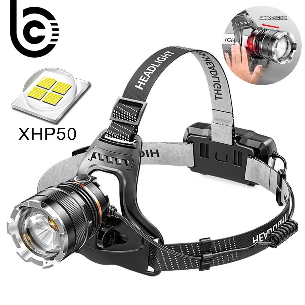 High Powerful ZOOM Sensor Headlamp XHP50 Super Bright Outdoor Headlight torch Flashlight USB Rechargeable Light Fishing Light
High Powerful ZOOM Sensor Headlamp XHP50 Super Bright Outdoor Headlight torch Flashlight USB Rechargeable Light Fishing Light
