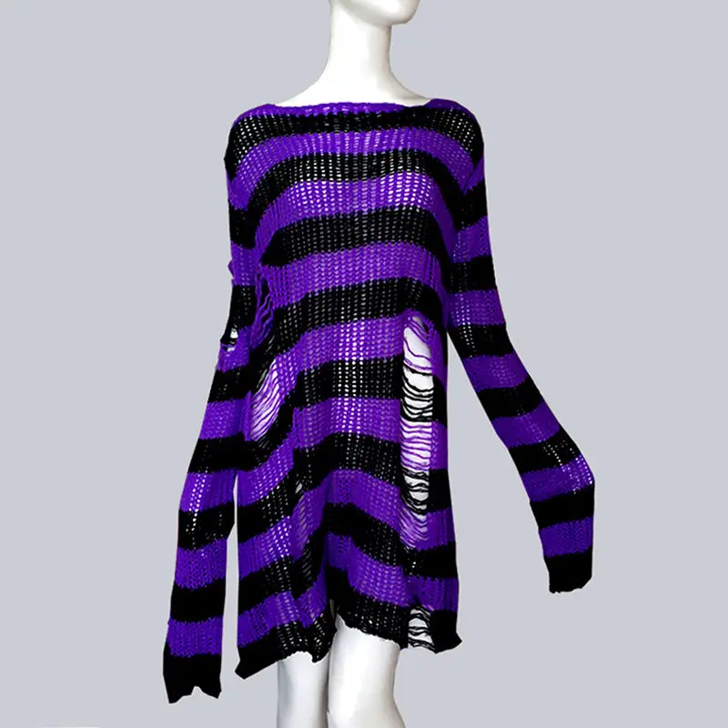 European and American long sweater female couple striped loose punk dark wild knitting clothes
European and American long sweater female couple striped loose punk dark wild knitting clothes