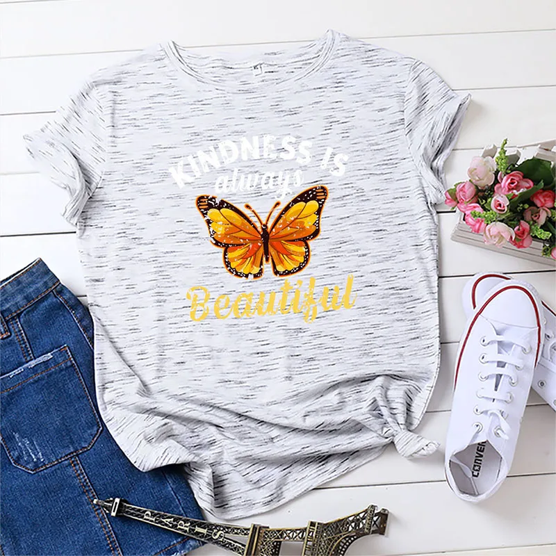Women's Summer Fashion Printed Butterfly Round Neck T Shirt Female Plus Size Loose Short Sleeve Tops
Women's Summer Fashion Printed Butterfly Round Neck T Shirt Female Plus Size Loose Short Sleeve Tops