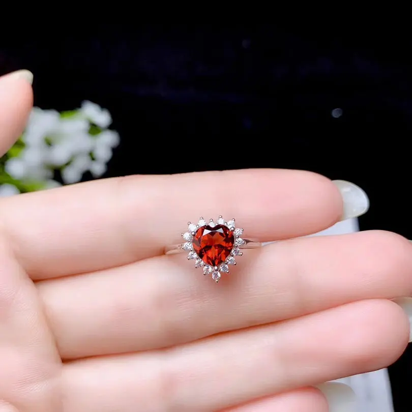 ZHHIRY Женские Ювелирные наборы натуральный красный гранат драгоценный камень