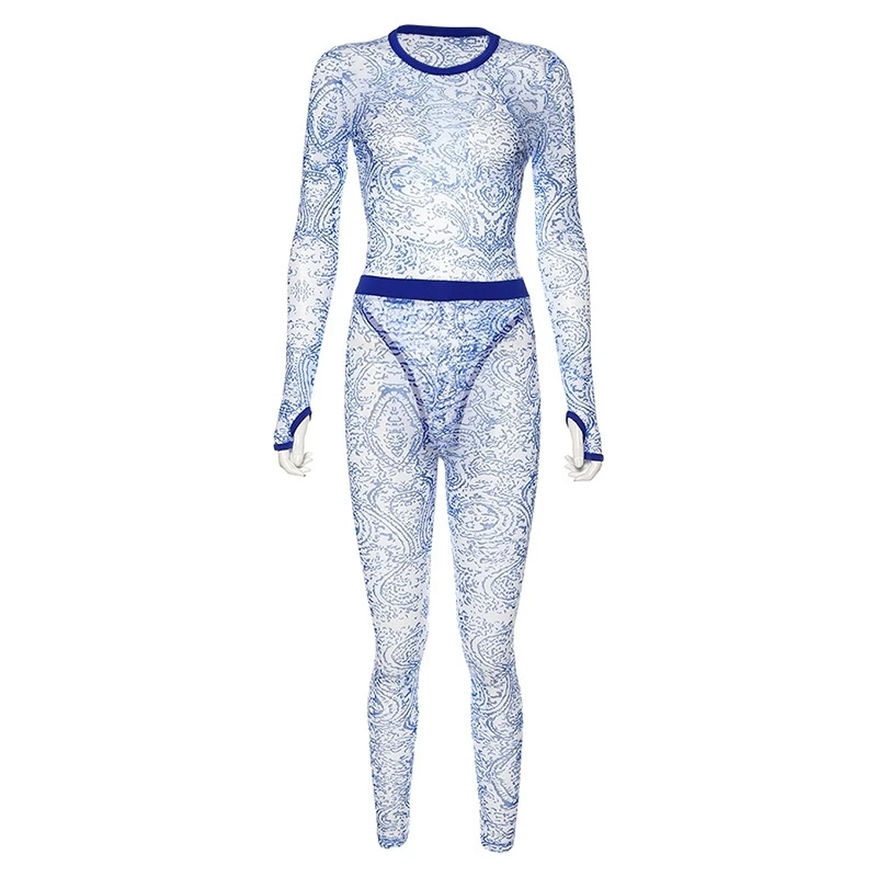Wind 2021 spring women's new sexy screen perspective printing breathable one-piece pants suit
Wind 2021 spring women's new sexy screen perspective printing breathable one-piece pants suit