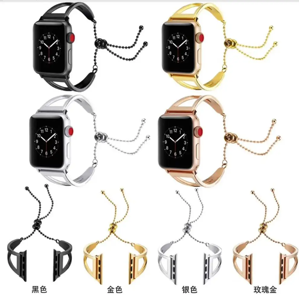 Ремешок из нержавеющей стали для Apple Watch Band se женский браслет с подвеской iwatch series 6