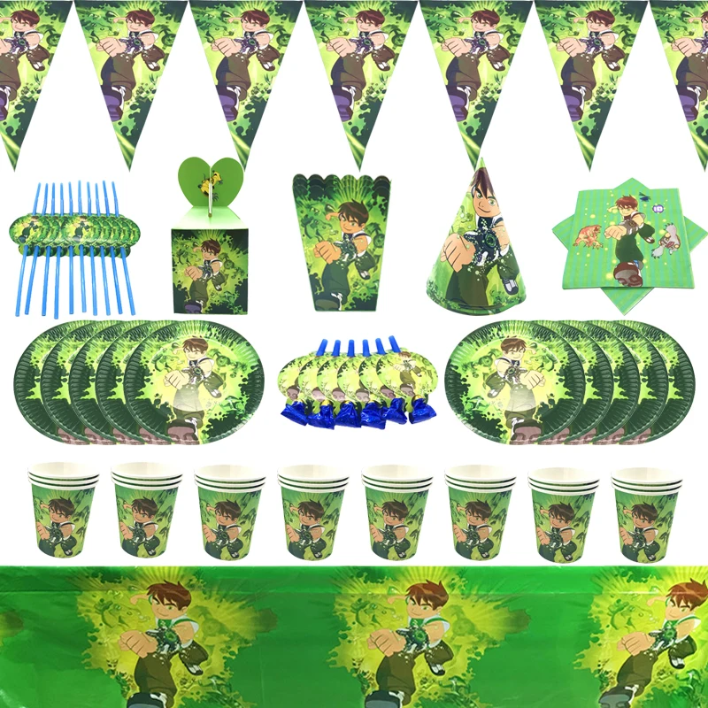 Cartoon Theme Ben Tennyson Boys Birthday Party Disposable Tableware Peper Cup Plate Balloon Kids Party Baby Shower Supplies
Cartoon Theme Ben Tennyson Boys Birthday Party Disposable Tableware Peper Cup Plate Balloon Kids Party Baby Shower Supplies