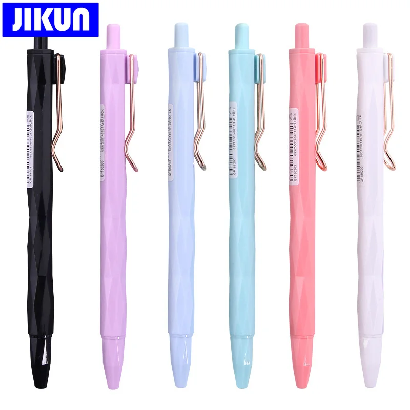 

Гелевая ручка JIKUN с черными чернилами, 0,5 мм, выдвижная, в Корейском стиле, милые канцелярские принадлежности для письма, модные стильные шко...