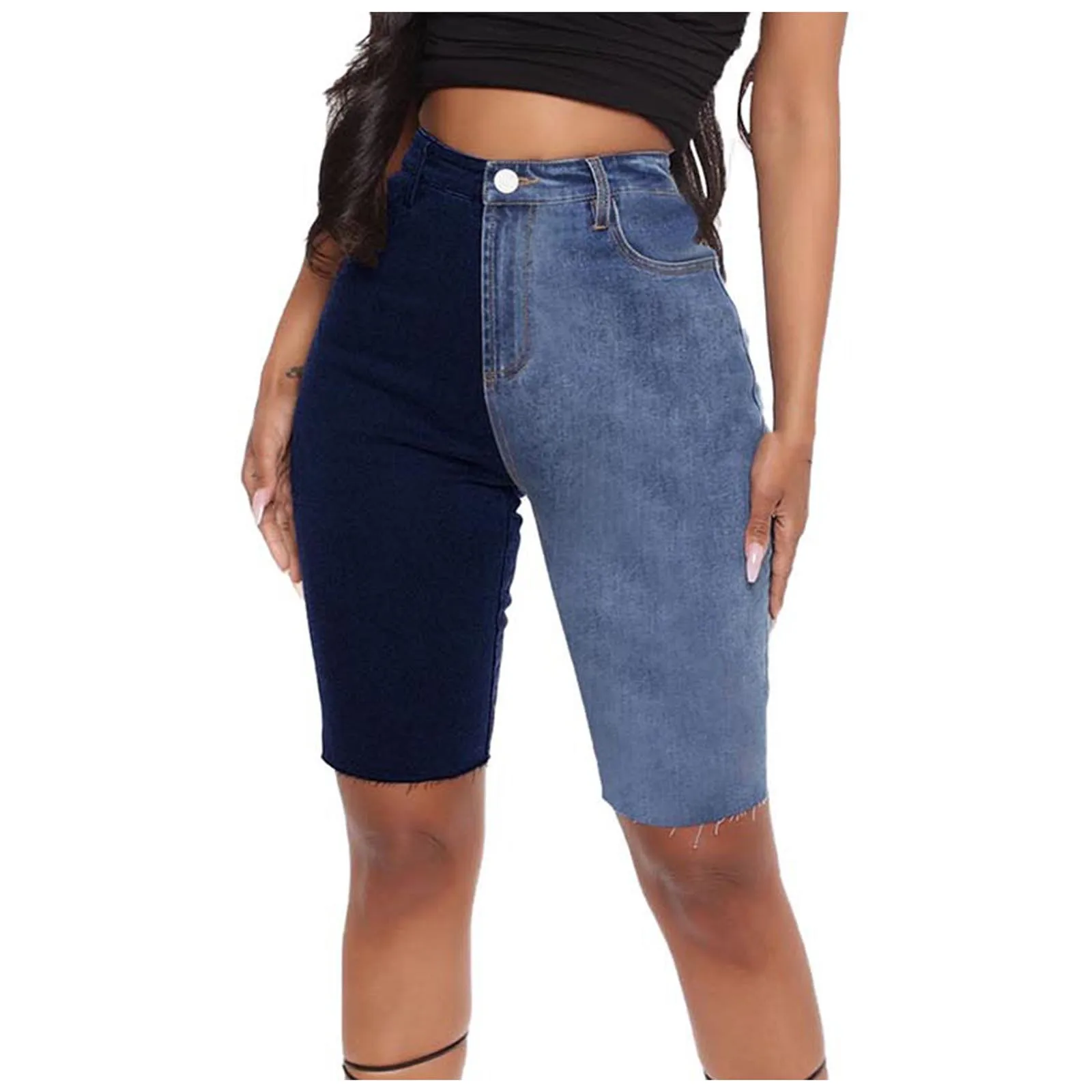 Fashion Stitching Pants Women's Casual Denim Splicing Shorts Frayed Hem Ripped Jeans Shorts Bottom Pants Pantalones De Mujer
Fashion Stitching Pants Women's Casual Denim Splicing Shorts Frayed Hem Ripped Jeans Shorts Bottom Pants Pantalones De Mujer