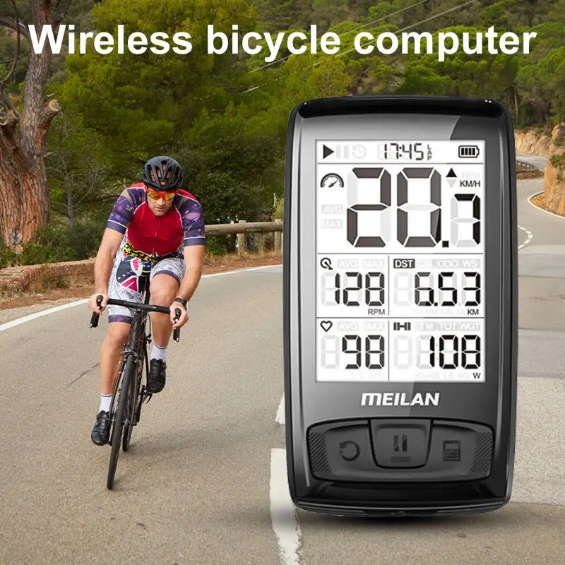 

Wireless Cycling Computer Bluetooth ANT+ Waterproof Bicycle Computer Dual-mode Bicycle Code Meter Speed Pedal Frequency Sensor