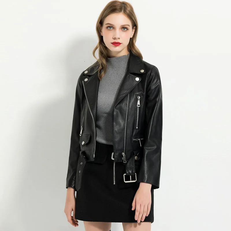2022 New Spring Autumn Ladies Casual Leather Jacket Female Slim Zipper Basic Faux Leather Coats Women Biker Outerwear With Belt
2022 New Spring Autumn Ladies Casual Leather Jacket Female Slim Zipper Basic Faux Leather Coats Women Biker Outerwear With Belt