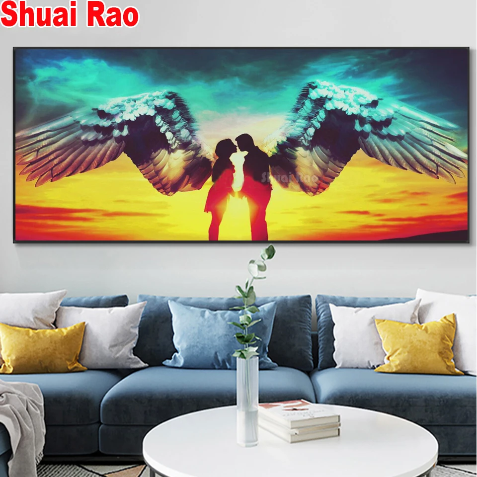 Large Sale Diamond embroidery Couple Angel Wings mosaic Diamant painting 5d puzzle handmade crystal picture Love Gift,
Large Sale Diamond embroidery Couple Angel Wings mosaic Diamant painting 5d puzzle handmade crystal picture Love Gift,