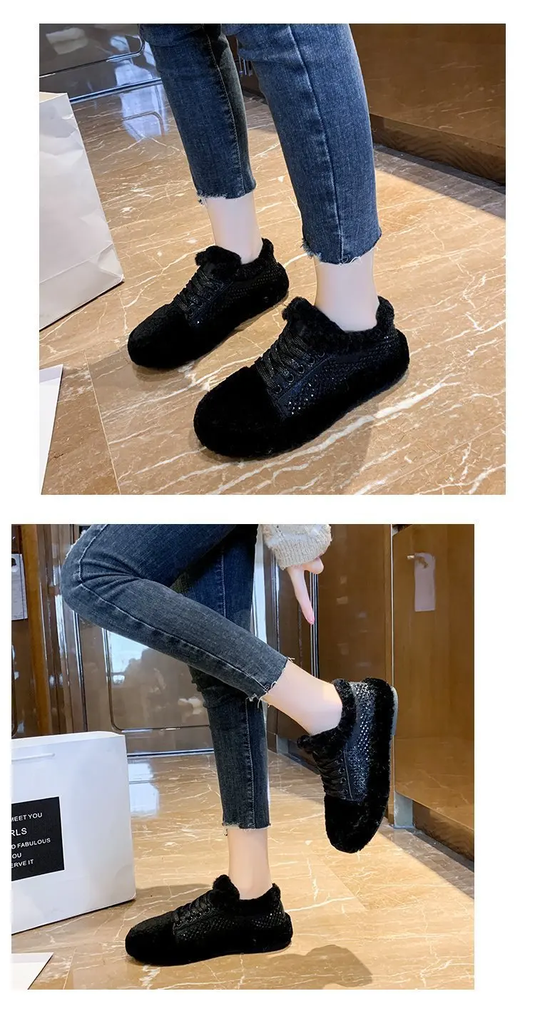 Winter Women Loafers Plush lace-up Flat Shoes crystal Woman Flats Warm Loafer Wool Casual Shoes Fur Boat Shoes
Winter Women Loafers Plush lace-up Flat Shoes crystal Woman Flats Warm Loafer Wool Casual Shoes Fur Boat Shoes