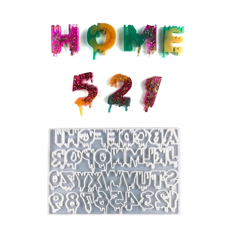 E56A Shiny Letters Numbers Pendant Keychain Silicone Mold for Halloween Gift Craft 
E56A Shiny Letters Numbers Pendant Keychain Silicone Mold for Halloween Gift Craft
