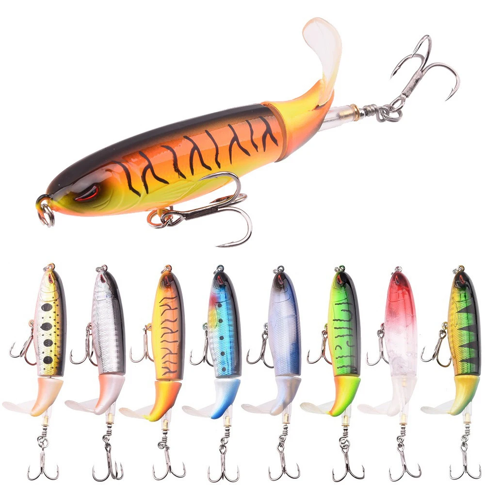 8pcs Whopper Plopper 10cm 13g Floating Fishing Lure Artificial Hard Bait Wobbler Rotating Tail Fishing Tackle with 3D Eyes
8pcs Whopper Plopper 10cm 13g Floating Fishing Lure Artificial Hard Bait Wobbler Rotating Tail Fishing Tackle with 3D Eyes