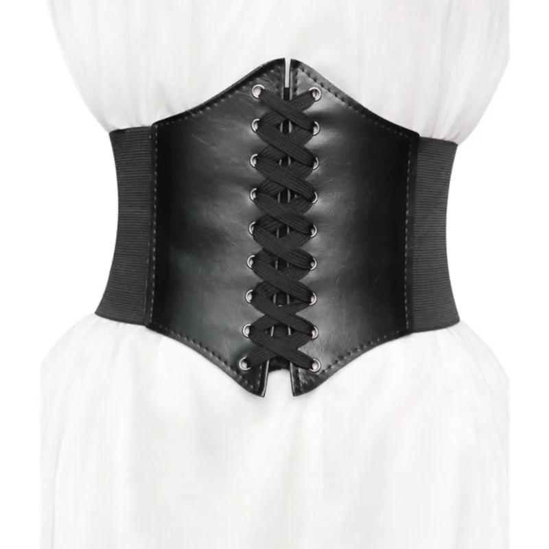 Women Waist Corset Belt Gothic Lace Up Female Wide PU Leather Slimming Waistband Adjustable Dress Girdle Bustier Tops 
Women Waist Corset Belt Gothic Lace Up Female Wide PU Leather Slimming Waistband Adjustable Dress Girdle Bustier Tops