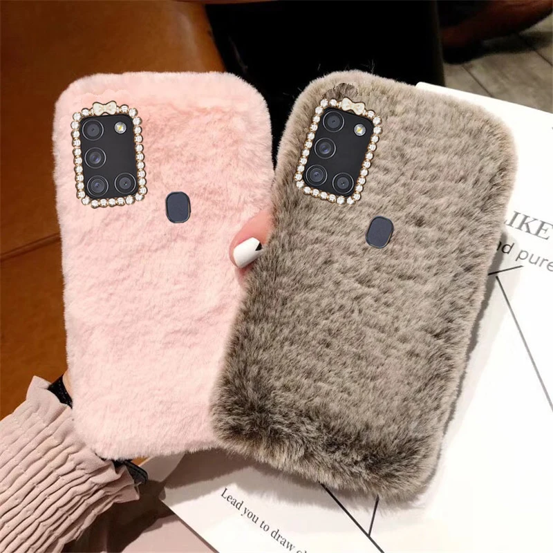 For SamSung A21S Case Plush rabbit Keep warm Shiny diamond protection shockproof Back Cover For SamSung A21S A217 A 21S Case
For SamSung A21S Case Plush rabbit Keep warm Shiny diamond protection shockproof Back Cover For SamSung A21S A217 A 21S Case