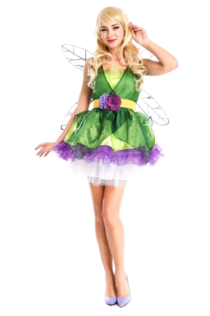 Дешевое сексуальное платье из органзы с крыльями и цветами карнавальный костюм