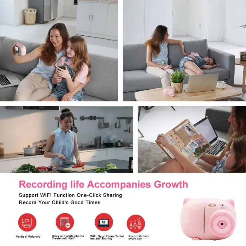 P02 WiFi 1080P Children Mini Cute Digital Camera DIY Photo Printing Video Recorder Camcorder Kids Big Head Sticker Gift Cameras
P02 WiFi 1080P Children Mini Cute Digital Camera DIY Photo Printing Video Recorder Camcorder Kids Big Head Sticker Gift Cameras