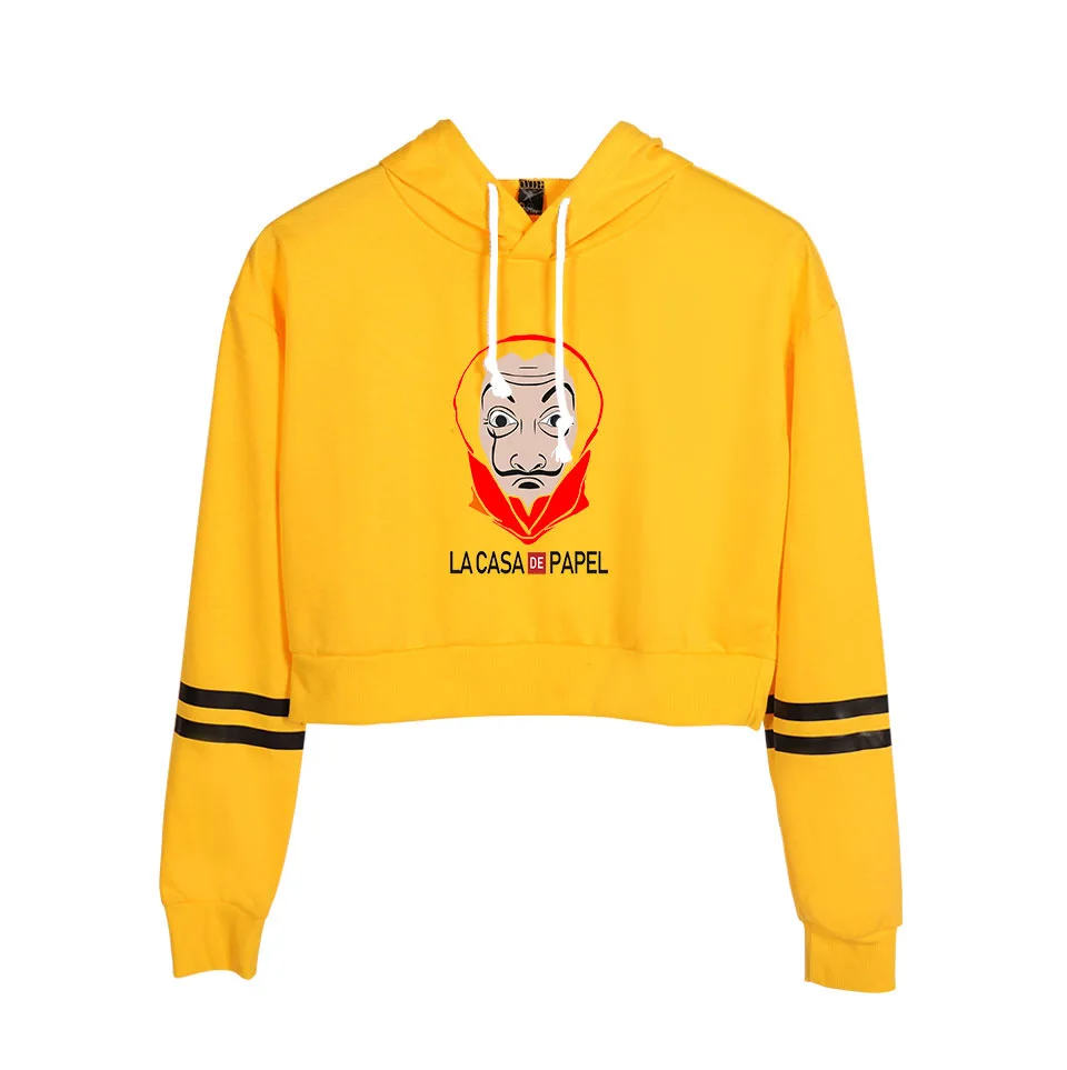 Paper House La Casa De Papel Yellow Hoodie Money Heist Harajuku Crop Top Sweatshirt Streetwear Hip Hop Long Sleeve Pullover Tops
Paper House La Casa De Papel Yellow Hoodie Money Heist Harajuku Crop Top Sweatshirt Streetwear Hip Hop Long Sleeve Pullover Tops
