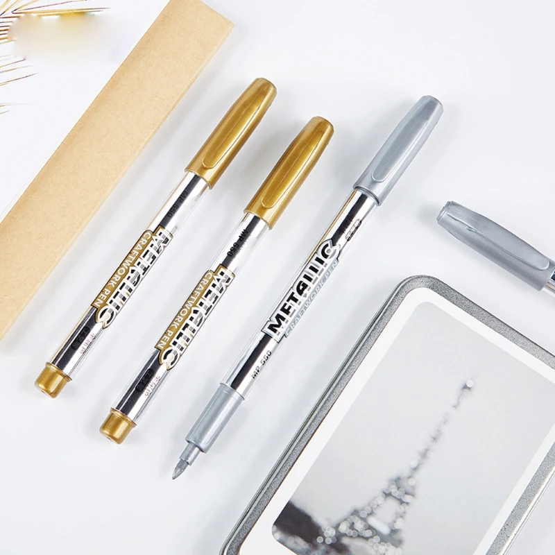 12Pc Gold Silver Resin Drawing Pen Graffiti Highlights Metallic Permanent Marker 83XF
12Pc Gold Silver Resin Drawing Pen Graffiti Highlights Metallic Permanent Marker 83XF