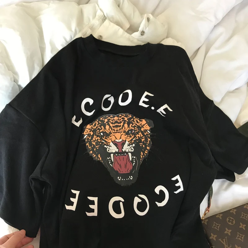 Ppshd Xin Korean Style Girls' Retro BF Style Leopard Letter Printing Brushed Short Sleeve Bottoming Shirt T-shirt
Ppshd Xin Korean Style Girls' Retro BF Style Leopard Letter Printing Brushed Short Sleeve Bottoming Shirt T-shirt