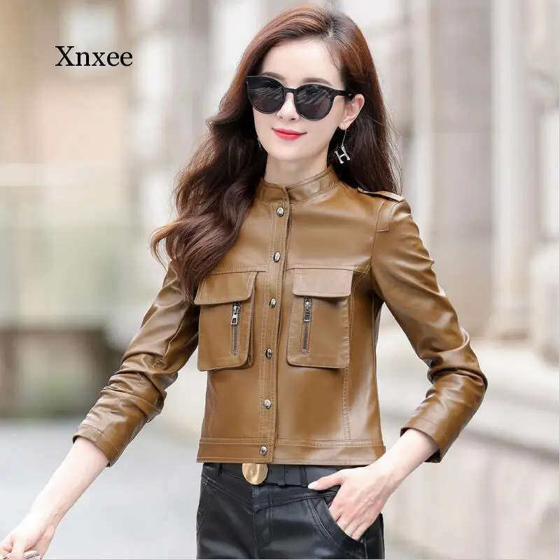 Large Size 4Xl Women's Leather Jacket 2020 New Leather Coat Women Short Slim Stand Collar Motorcycle Leather Clothing Female
Large Size 4Xl Women's Leather Jacket 2020 New Leather Coat Women Short Slim Stand Collar Motorcycle Leather Clothing Female
