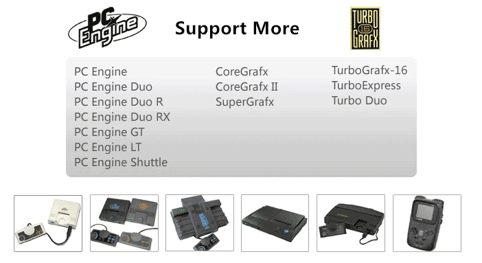 The Newest PCE Turbo GrafX 500 in 1 Game Cartridge for PC-Engine Turbo GrafX Game Console Card
The Newest PCE Turbo GrafX 500 in 1 Game Cartridge for PC-Engine Turbo GrafX Game Console Card
