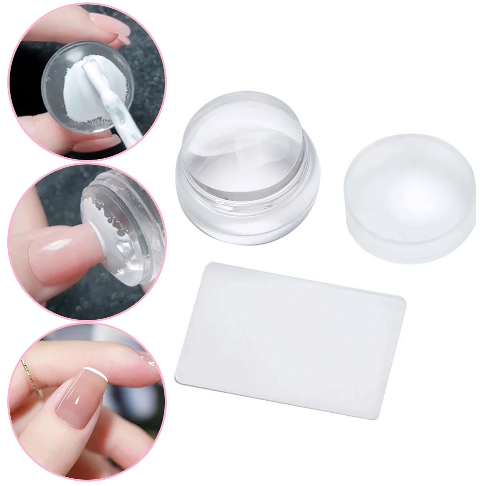 Clear Silicone Nail Art Stamp Set with Lid and Scraper Nail Art Stamper and Scraper Manicure Nail Art Tool
Clear Silicone Nail Art Stamp Set with Lid and Scraper Nail Art Stamper and Scraper Manicure Nail Art Tool