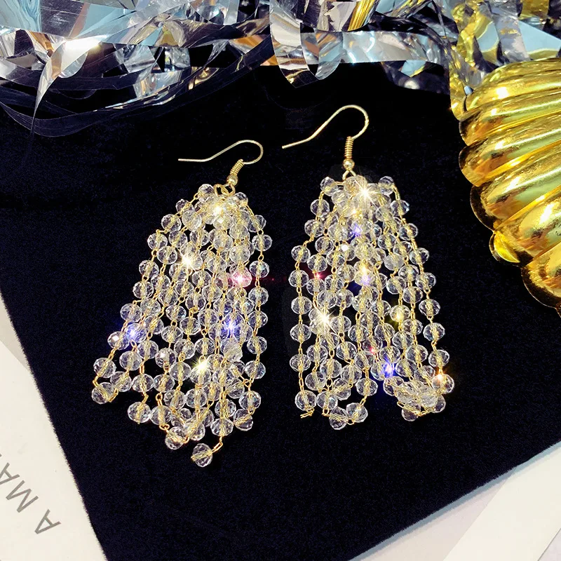 Luxury Long Tassel Crystal Drop Earring for Women Exquisite Dangle Earrings Fashion Statement Earrings Jewelry Christmas Gifts
Luxury Long Tassel Crystal Drop Earring for Women Exquisite Dangle Earrings Fashion Statement Earrings Jewelry Christmas Gifts