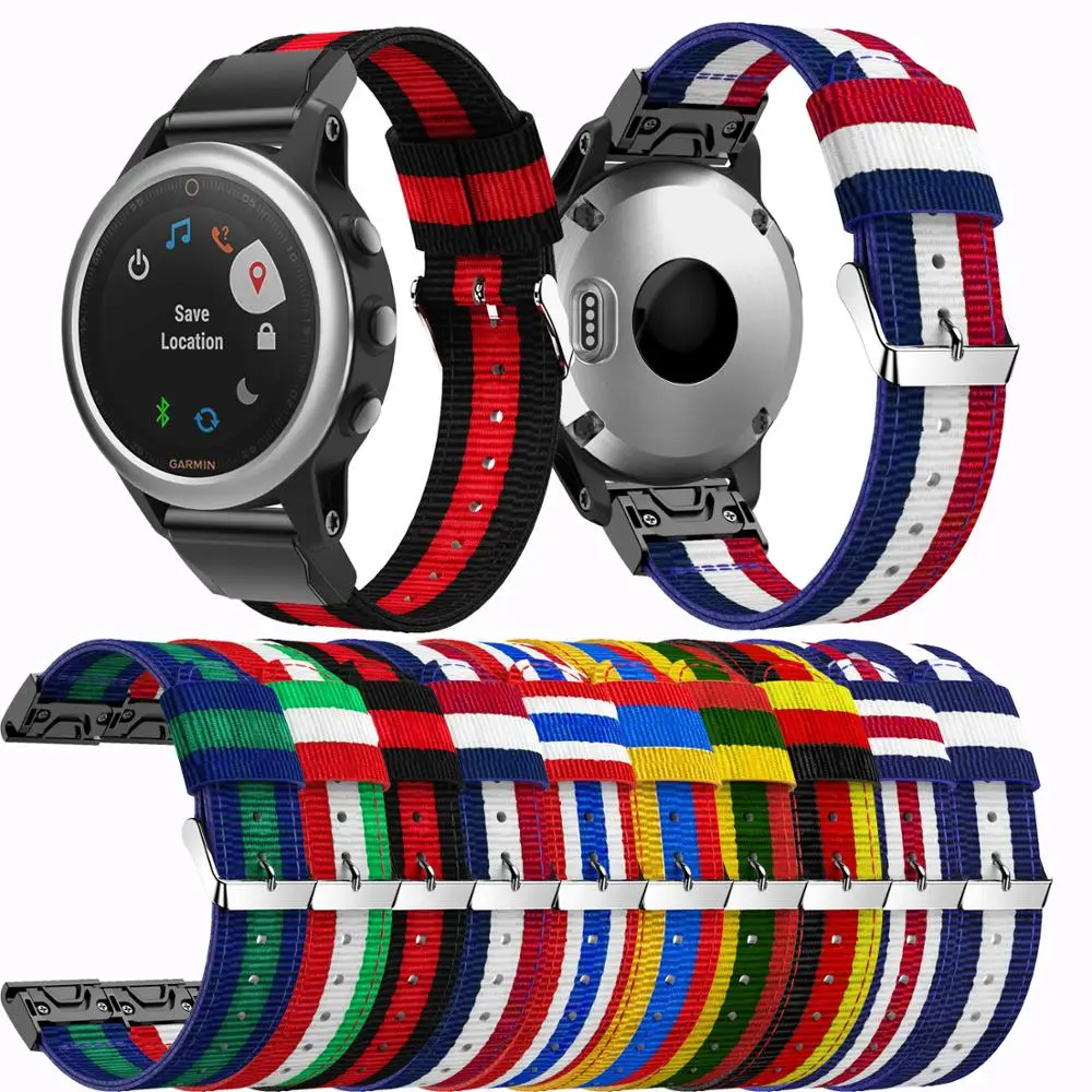Для Garmin Fenix 5S 20 мм быстросъемный тканый новый модный спортивный стиль нейлоновый