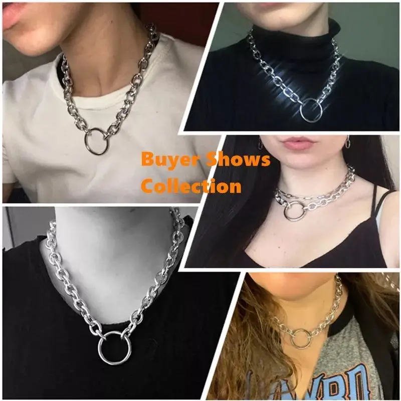 Punk Miami Cuban Choker Necklace Hip Hop Jewelry 2020 Trendy Heavy Metal Big Circle Necklace Women Men Neck Accessories
Punk Miami Cuban Choker Necklace Hip Hop Jewelry 2020 Trendy Heavy Metal Big Circle Necklace Women Men Neck Accessories