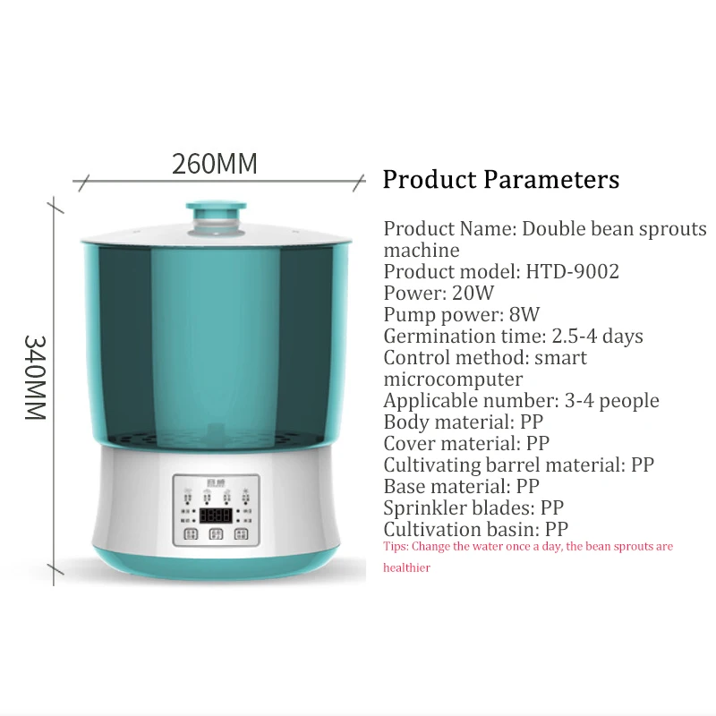 Household Automatic Large-capacity Bean Sprouts Barrel Green Mung Bean Sprouts Homemade Small Bean Sprouts Machine
Household Automatic Large-capacity Bean Sprouts Barrel Green Mung Bean Sprouts Homemade Small Bean Sprouts Machine