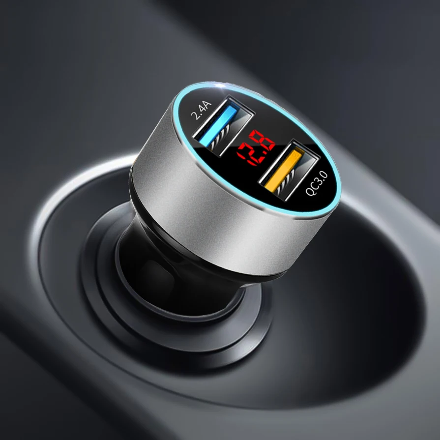 Автомобильное зарядное устройство 3,1 А, двойной USB-разъем, быстрая зарядка QC3.0, адаптер питания для телефона iPhone 12, 11 Pro Max, 6, 7, 8, Xiaomi Redmi, Huawei 
Автомобильное зарядное устройство 3,1 А, двойной USB-разъем, быстрая зарядка QC3.0, адаптер питания для телефона iPhone 12, 11 Pro Max, 6, 7, 8, Xiaomi Redmi, Huawei