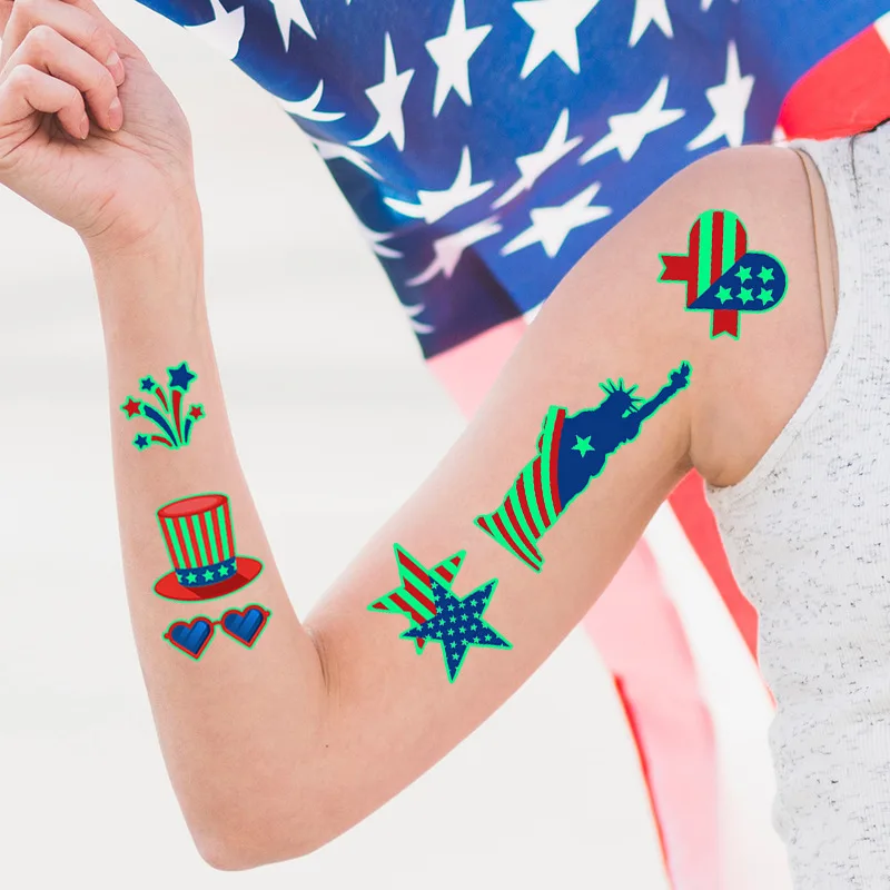 Unisex Luminous Temporary Tattoos American Independence Day Flag Tattoo Sticker Party Memorial Theme Waterproof Sticker
Unisex Luminous Temporary Tattoos American Independence Day Flag Tattoo Sticker Party Memorial Theme Waterproof Sticker
