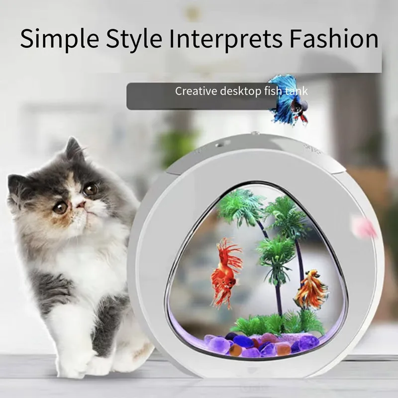 Weiting aquarium small fish tank mini desktop aquarium creative gold fish tank LED lighting comes with filter household fish tan 
Weiting aquarium small fish tank mini desktop aquarium creative gold fish tank LED lighting comes with filter household fish tan