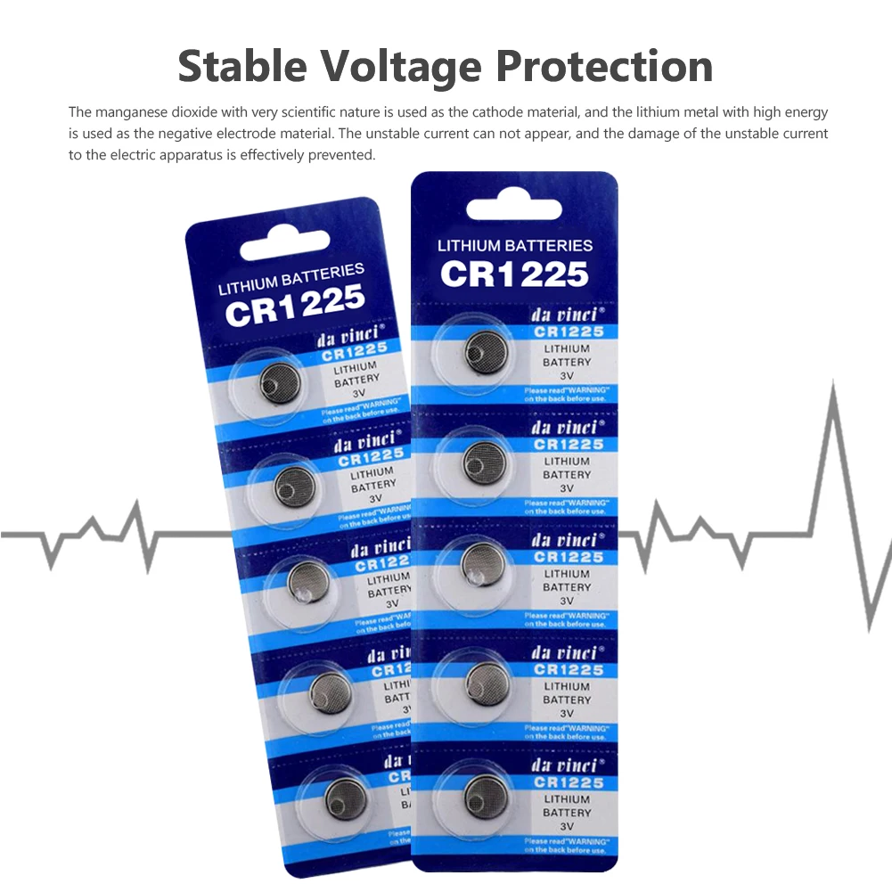 20pcs CR1225 Button Batteries LM1225 BR1225 KCR1225 Cell Coin Lithium Battery 3V CR 1225 For Watch Electronic Toy Remote
20pcs CR1225 Button Batteries LM1225 BR1225 KCR1225 Cell Coin Lithium Battery 3V CR 1225 For Watch Electronic Toy Remote
