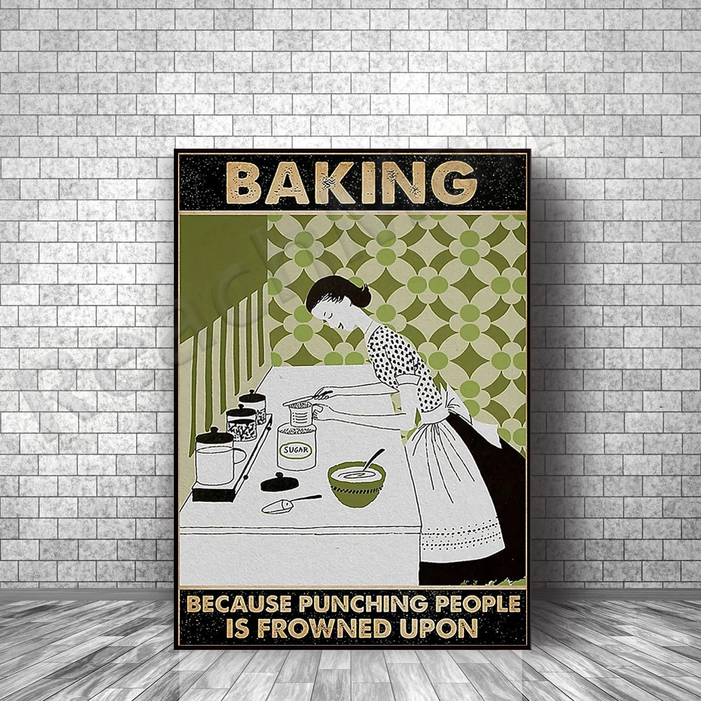 Cuisiner parce que frapper les gens est mal vu sur l’affiche, l’affiche de l’amateur de pâtisserie, la fille aime l’art mural de
Cuisiner parce que frapper les gens est mal vu sur l’affiche, l’affiche de l’amateur de pâtisserie, la fille aime l’art mural de