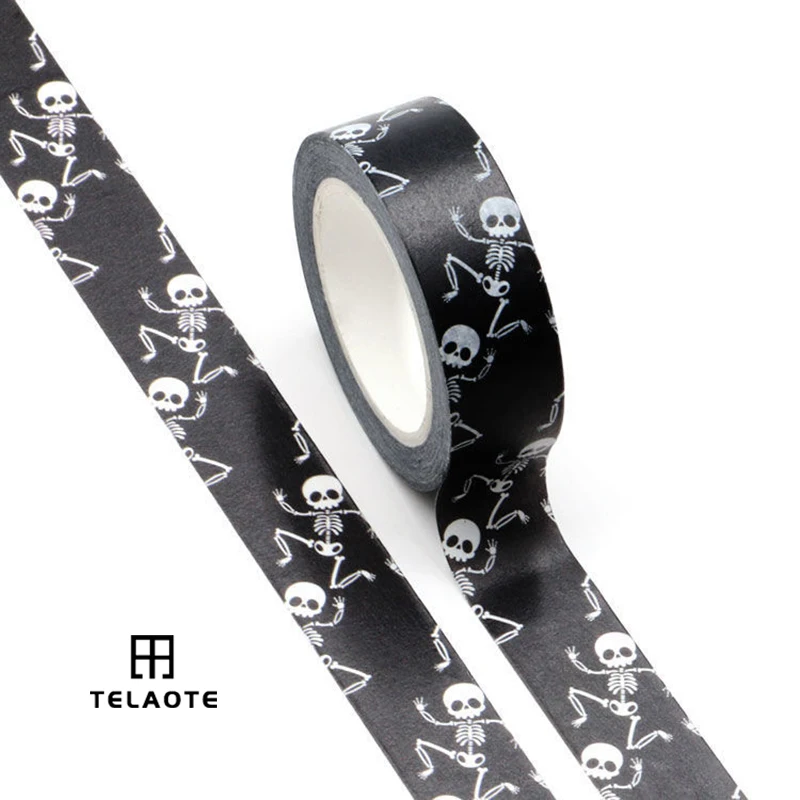 10mx15mm Halloween Washi Tape Skull Craft Wrapping Tape Skeleton Decorative Tape Assorted for Halloween Festival Craft Supplie
10mx15mm Halloween Washi Tape Skull Craft Wrapping Tape Skeleton Decorative Tape Assorted for Halloween Festival Craft Supplie