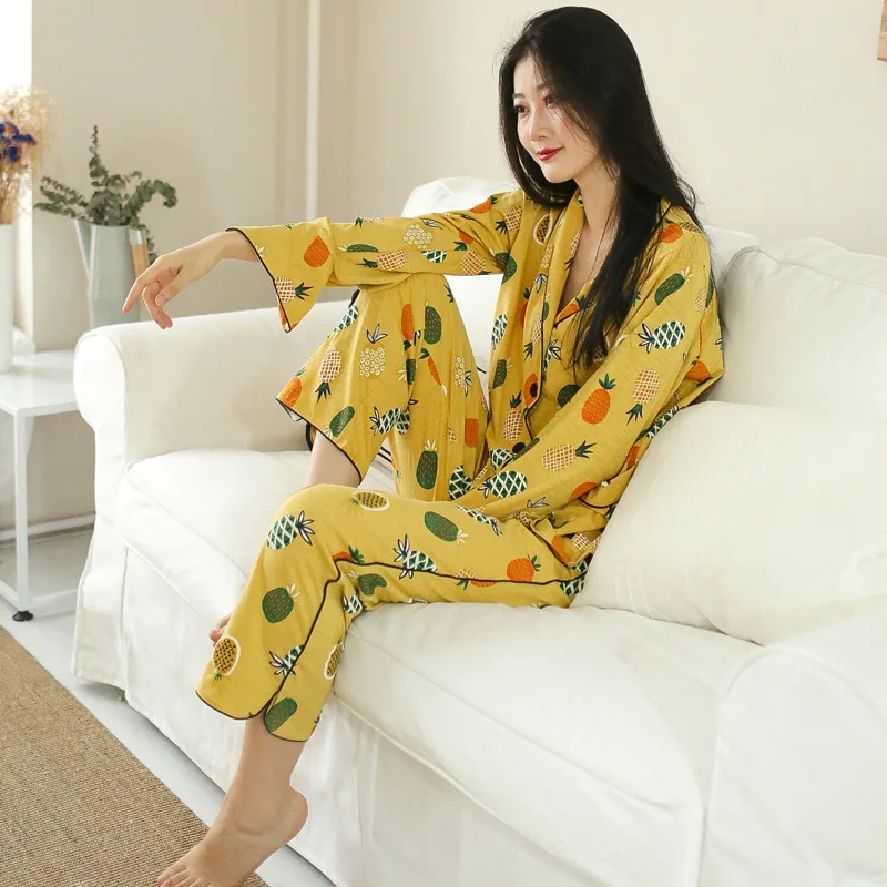 Pyjama Long Women Nightwear Cotton Pineapple Harajuku Pajamas Shirt Schlafanzug Damen Tropical Set Pyjama Woman Sleep Wear
Pyjama Long Women Nightwear Cotton Pineapple Harajuku Pajamas Shirt Schlafanzug Damen Tropical Set Pyjama Woman Sleep Wear